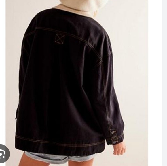 Free People We The Free Denim Barn Coat Black - Picture 5 of 14